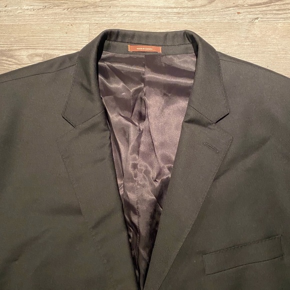 Peter Millar Men's 50R Solid Black Two Button Dual Vent Blazer Wool - Picture 4 of 7